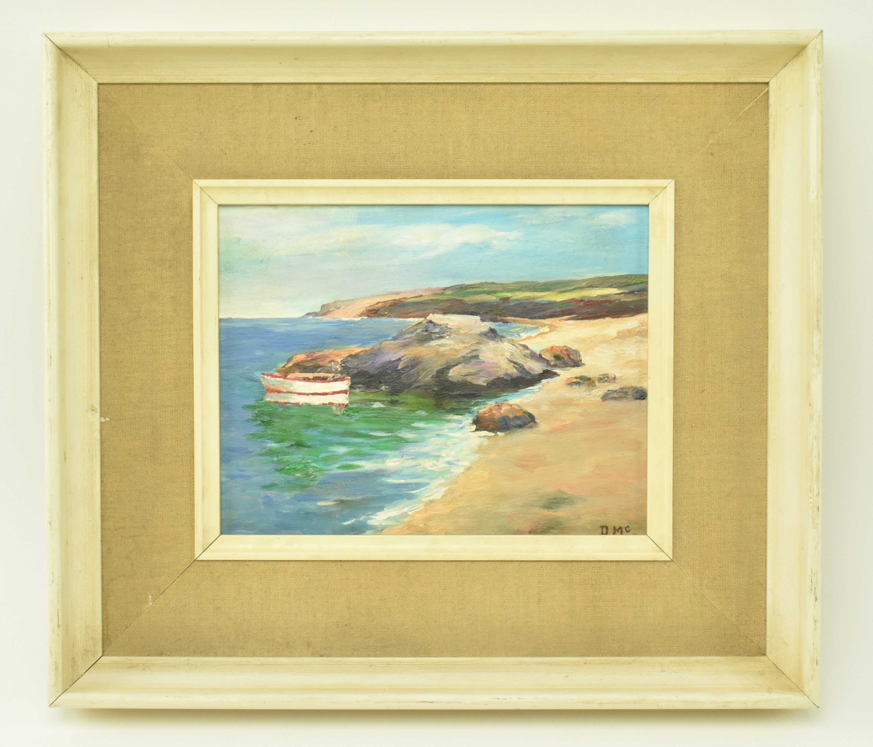 AFTER DONALD MCINTYRE (1923-2009) OIL ON BOARD COASTAL PAINTING - Image 2 of 4