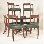 REGENCY 19TH CENTURY MAHOGANY TILT TOP DINING TABLE WITH CHAIRS