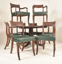 REGENCY 19TH CENTURY MAHOGANY TILT TOP DINING TABLE WITH CHAIRS