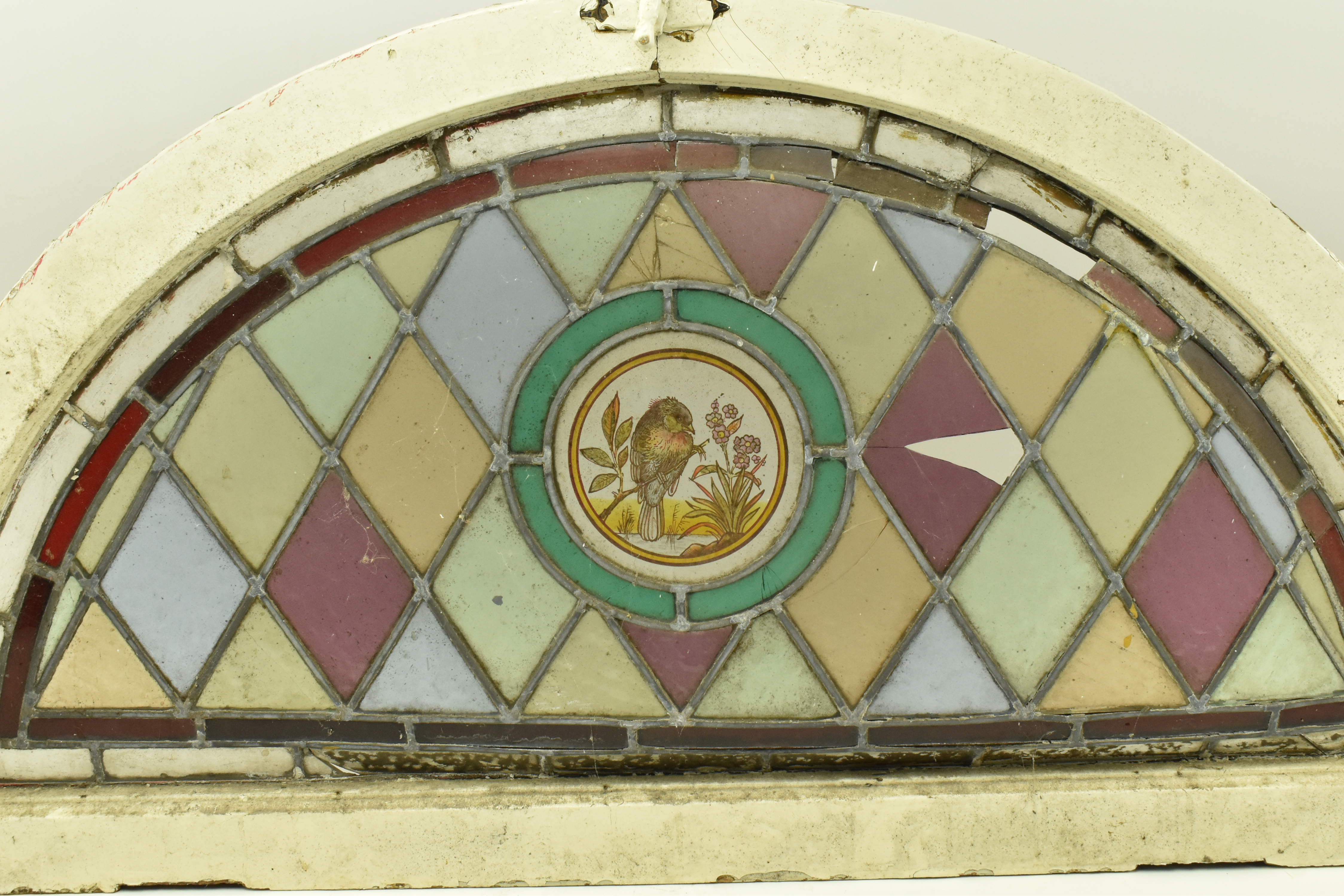 VICTORIAN STAINED GLASS LEAD WINDOW PANEL - Image 4 of 5