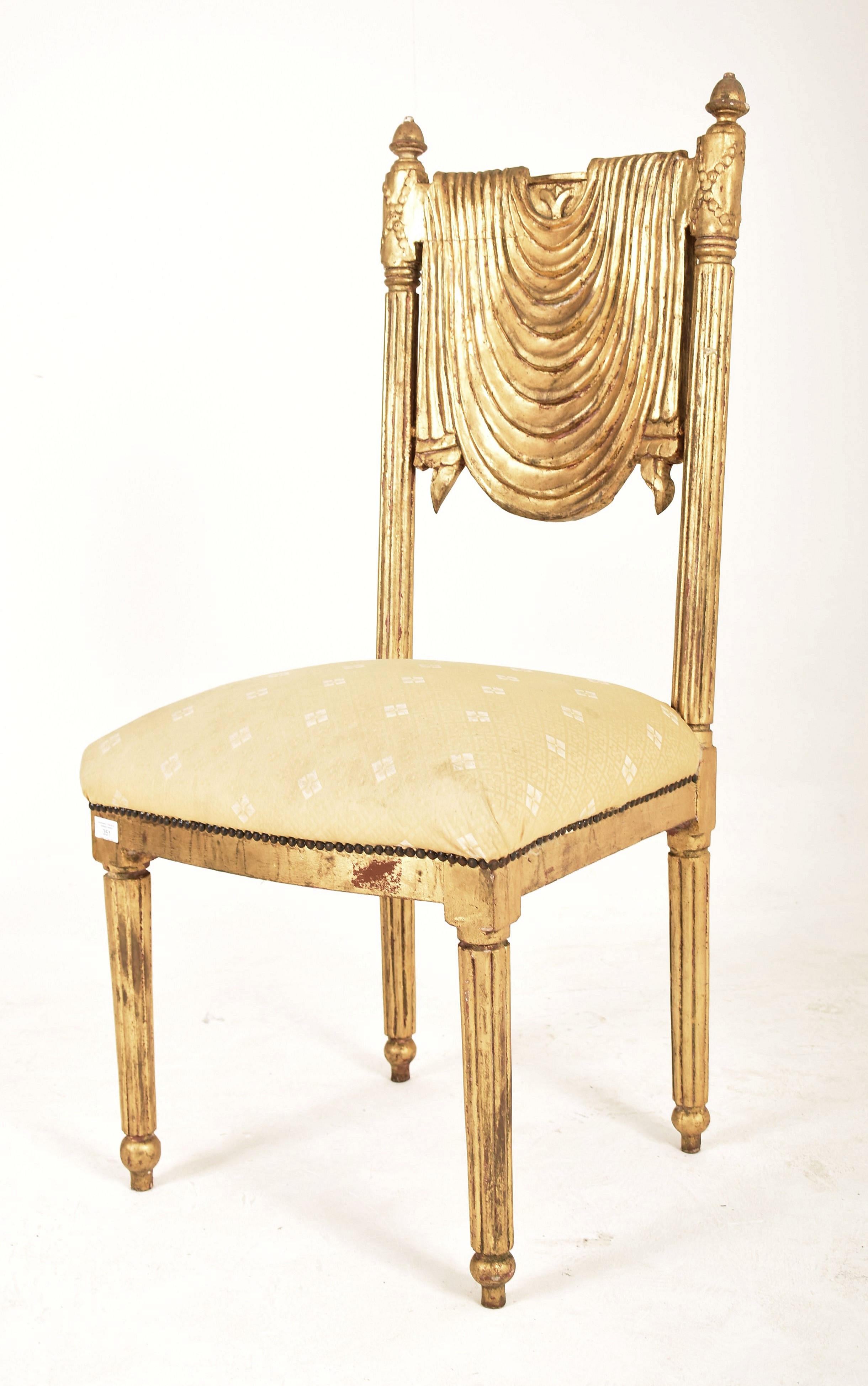 FRENCH 20TH CENTURY GILTWOOD DECORATIVE SIDE CHAIR