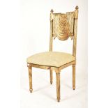 FRENCH 20TH CENTURY GILTWOOD DECORATIVE SIDE CHAIR