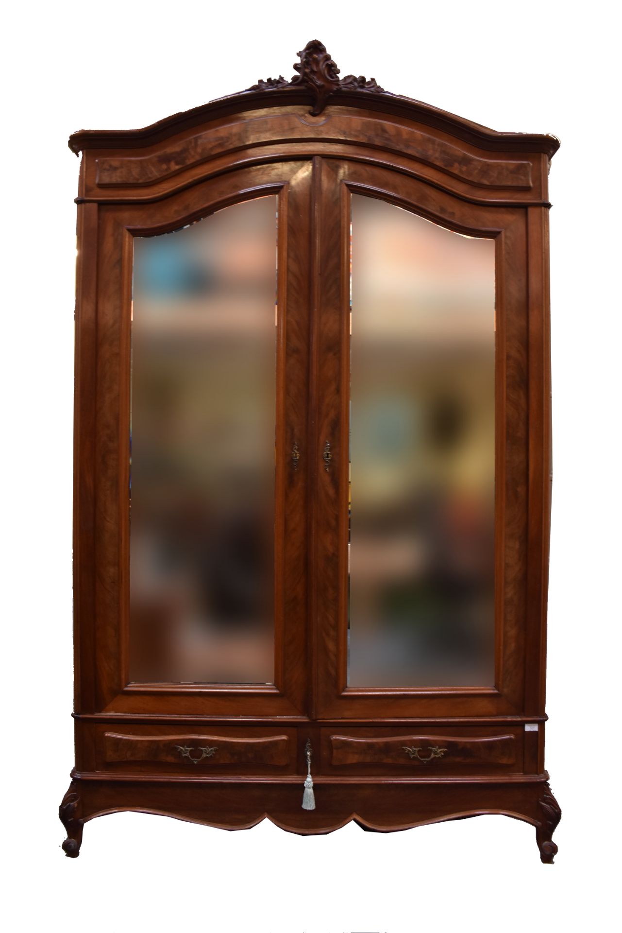 FRENCH 19TH CENTURY LOUIS XV STYLE FRUITWOOD ARMOIRE