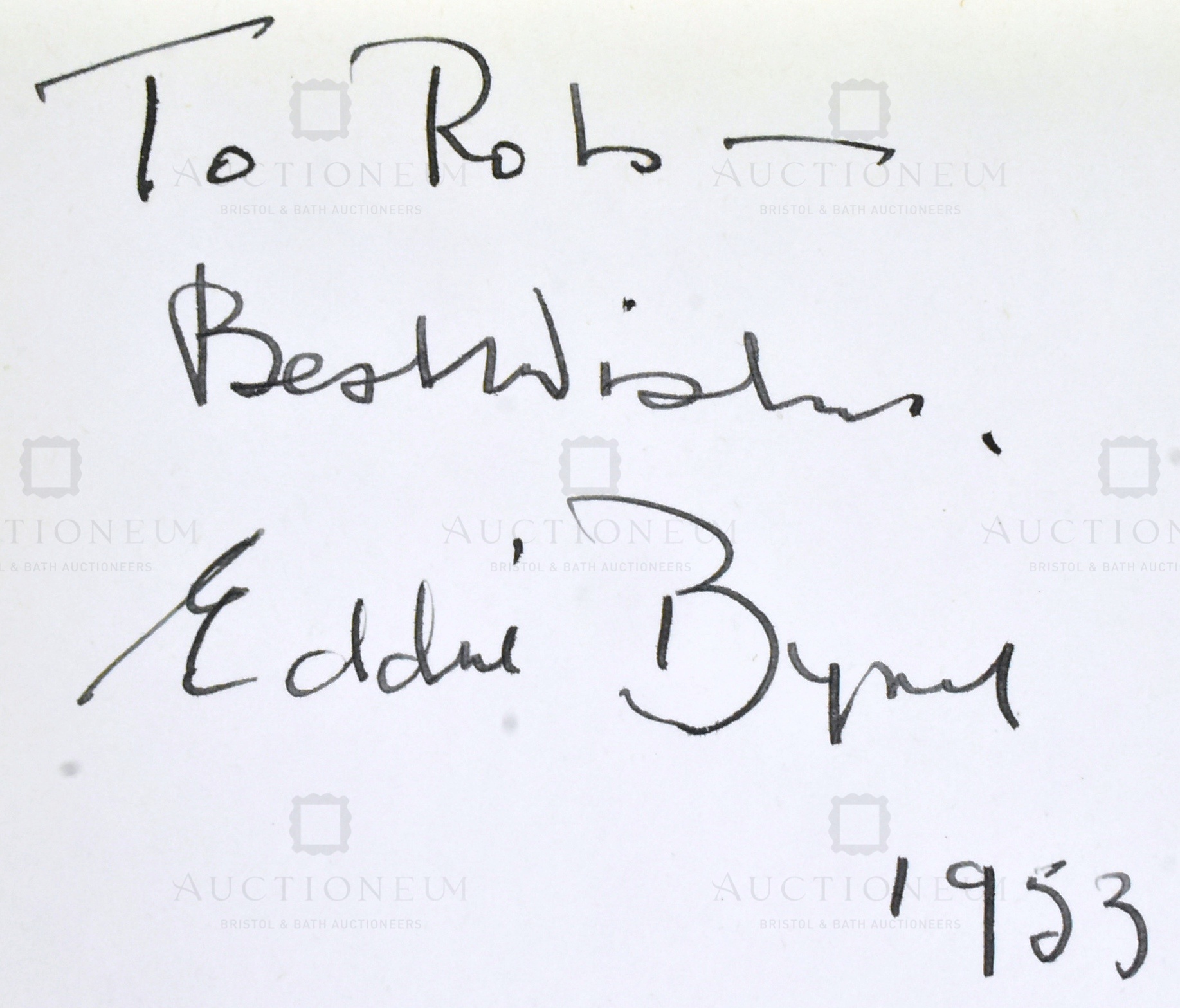 STAR WARS - EDDIE BYRNE (D1981) - SCARCE AUTOGRAPH - AFTAL - Image 2 of 2