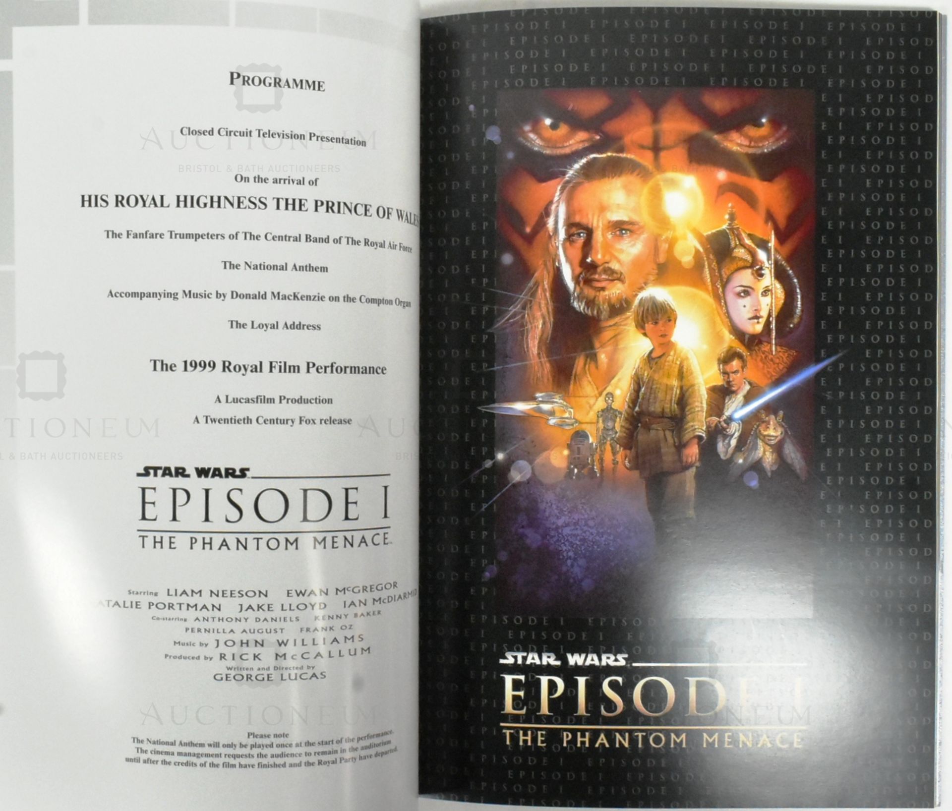 ESTATE OF DAVE PROWSE - PERSONAL PHANTOM MENACE PREMIERE PROGRAMME - Image 5 of 6