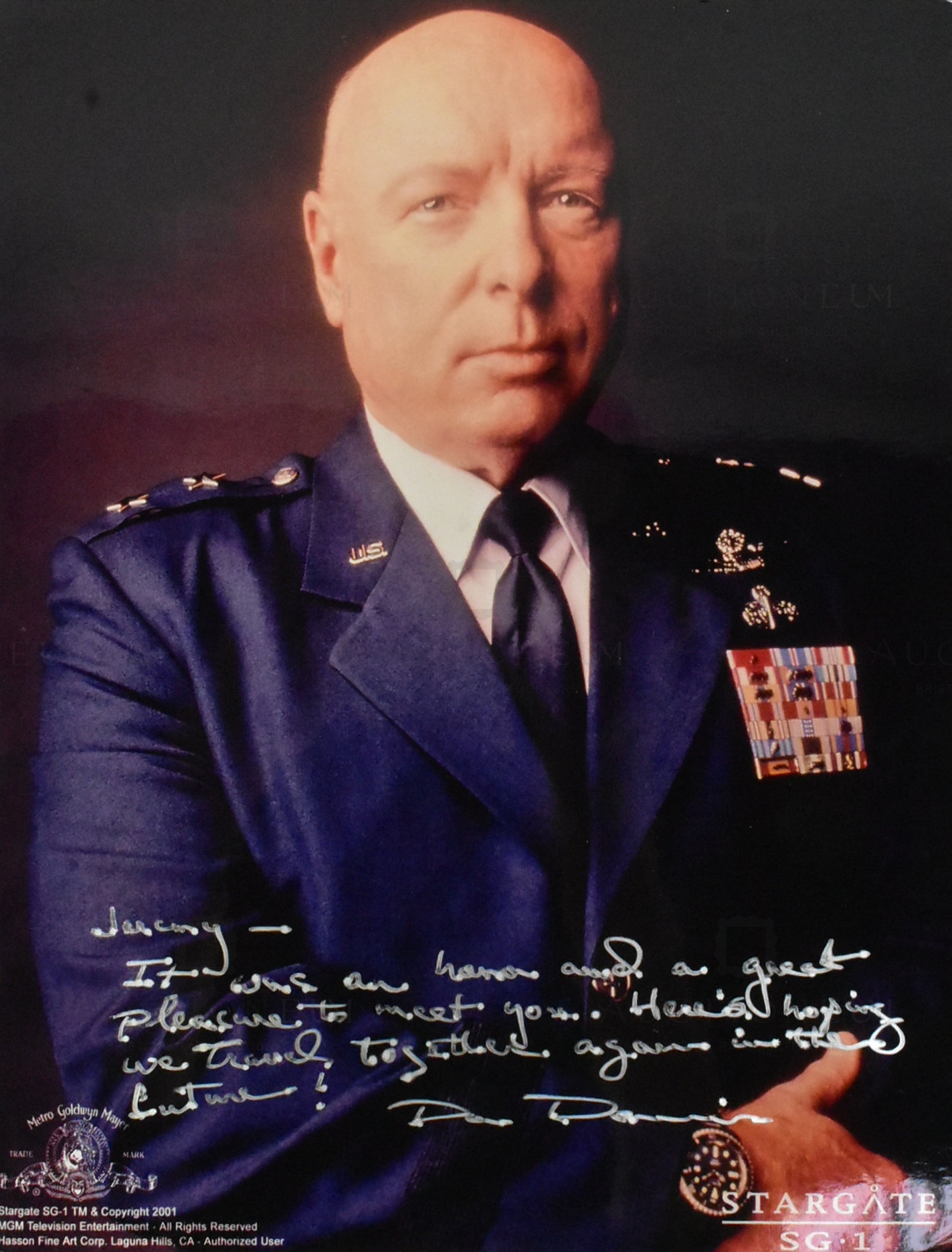 ESTATE OF JEREMY BULLOCH - DON S DAVIS SIGNED STARGATE PHOTOGRAPH