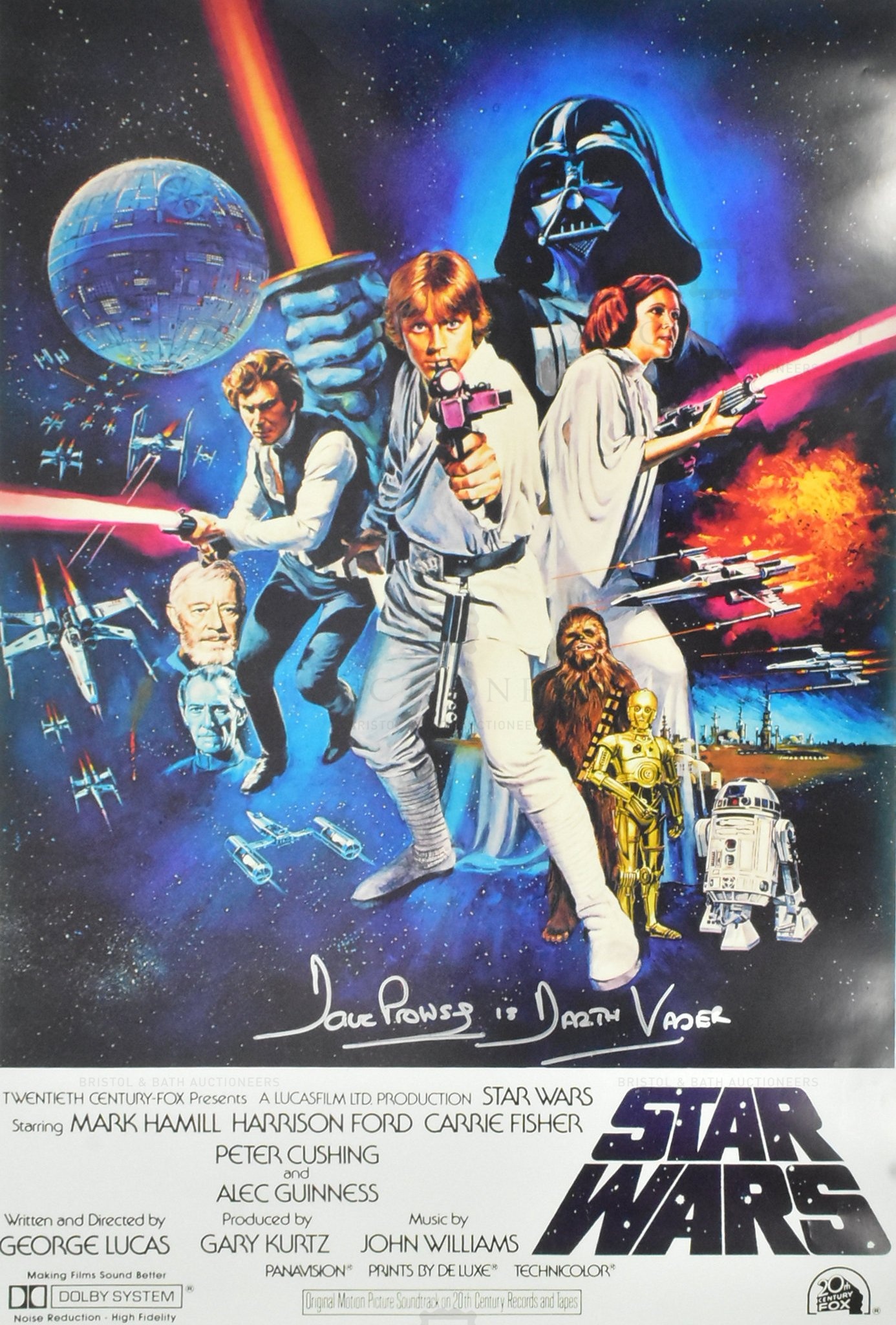 ESTATE OF DAVE PROWSE - STAR WARS - AUTOGRAPHED FULL SIZE POSTER - Image 2 of 4