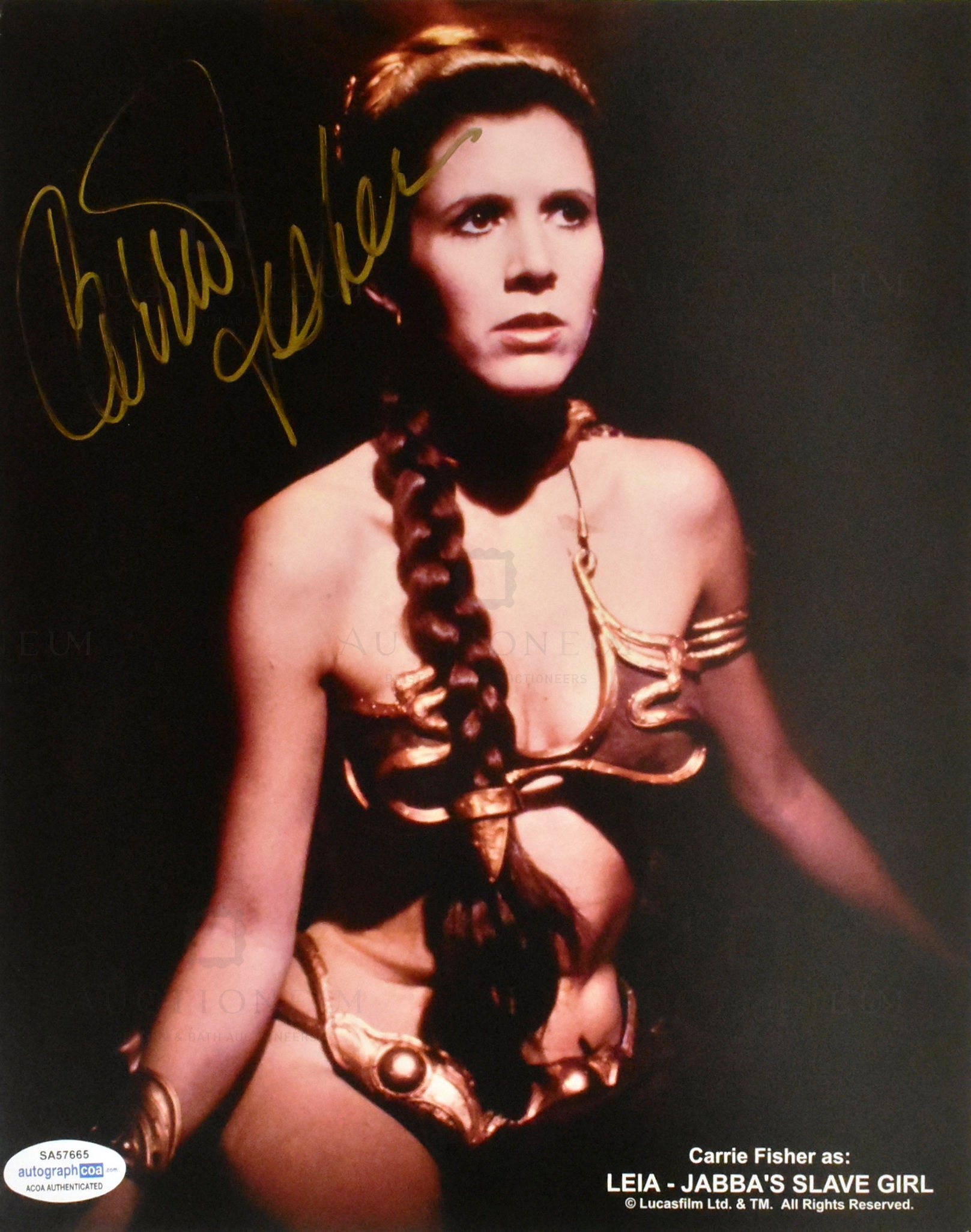 CARRIE FISHER (1956-2016) - STAR WARS - AUTOGRAPHED 8X10" PHOTO - ACOA