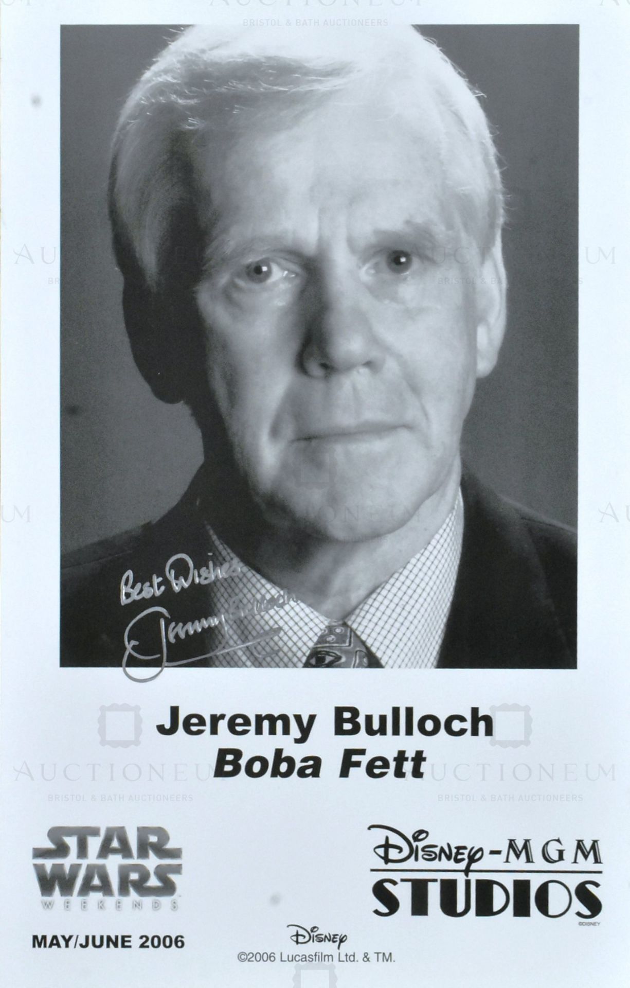 ESTATE OF JEREMY BULLOCH - BOBA FETT - SIGNED 8X10" PHOTO