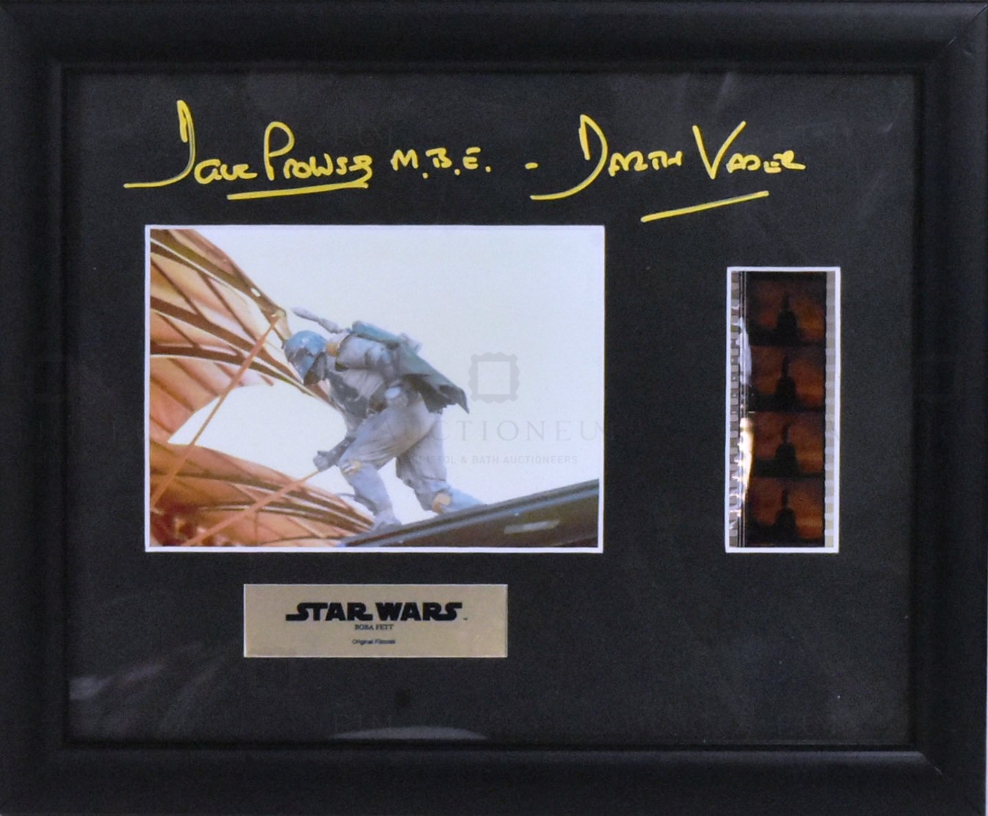 ESTATE OF DAVE PROWSE - AUTOGRAPHED FILM CEL DISPLAY BOBA FETT