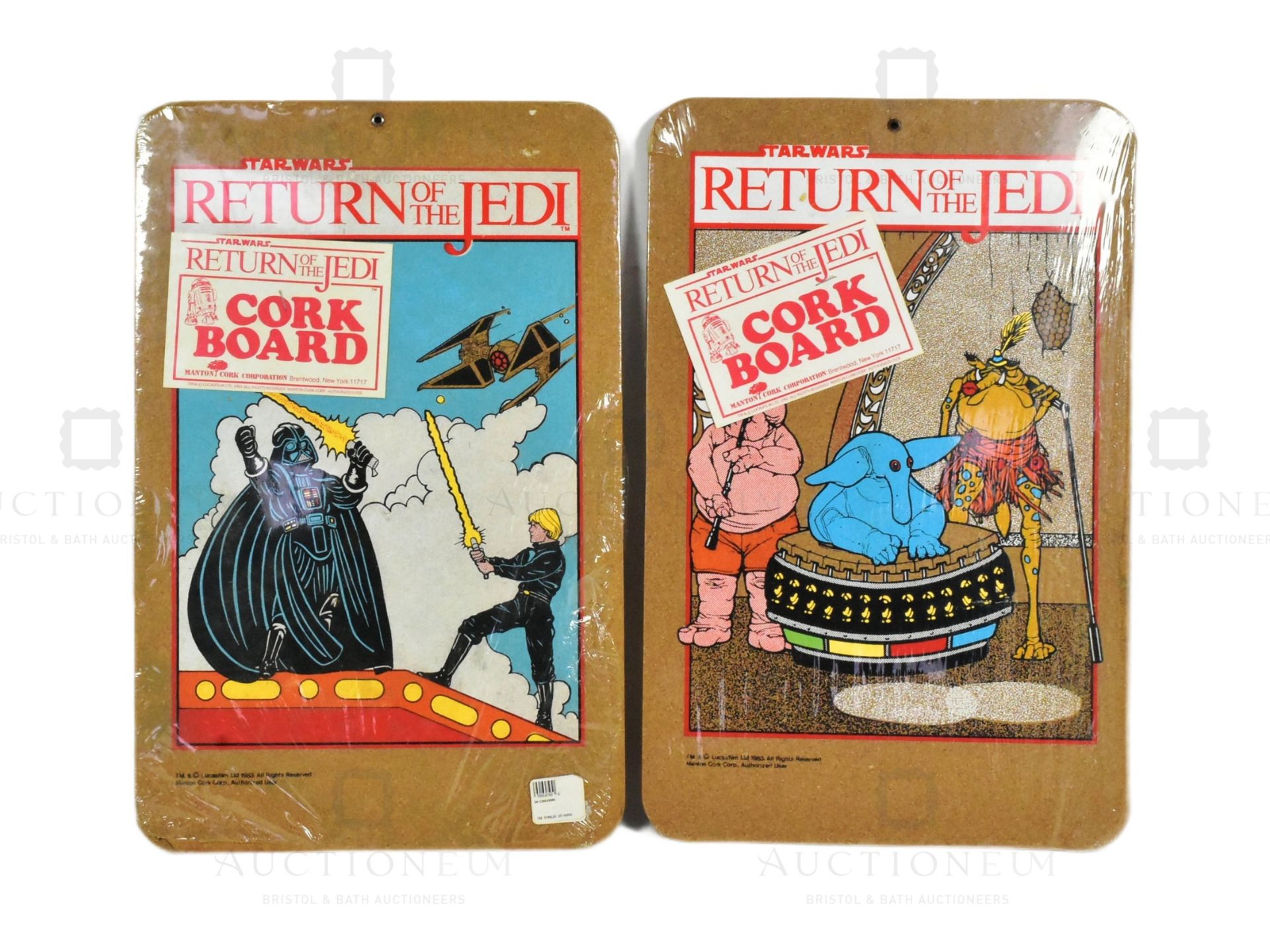 STAR WARS - RETURN OF THE JEDI - TWO FACTORY SEALED CORK BOARDS