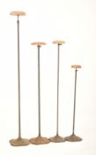 FOUR ART DECO 1930S METAL & WOOD SHOP DISPLAY HAT STANDS