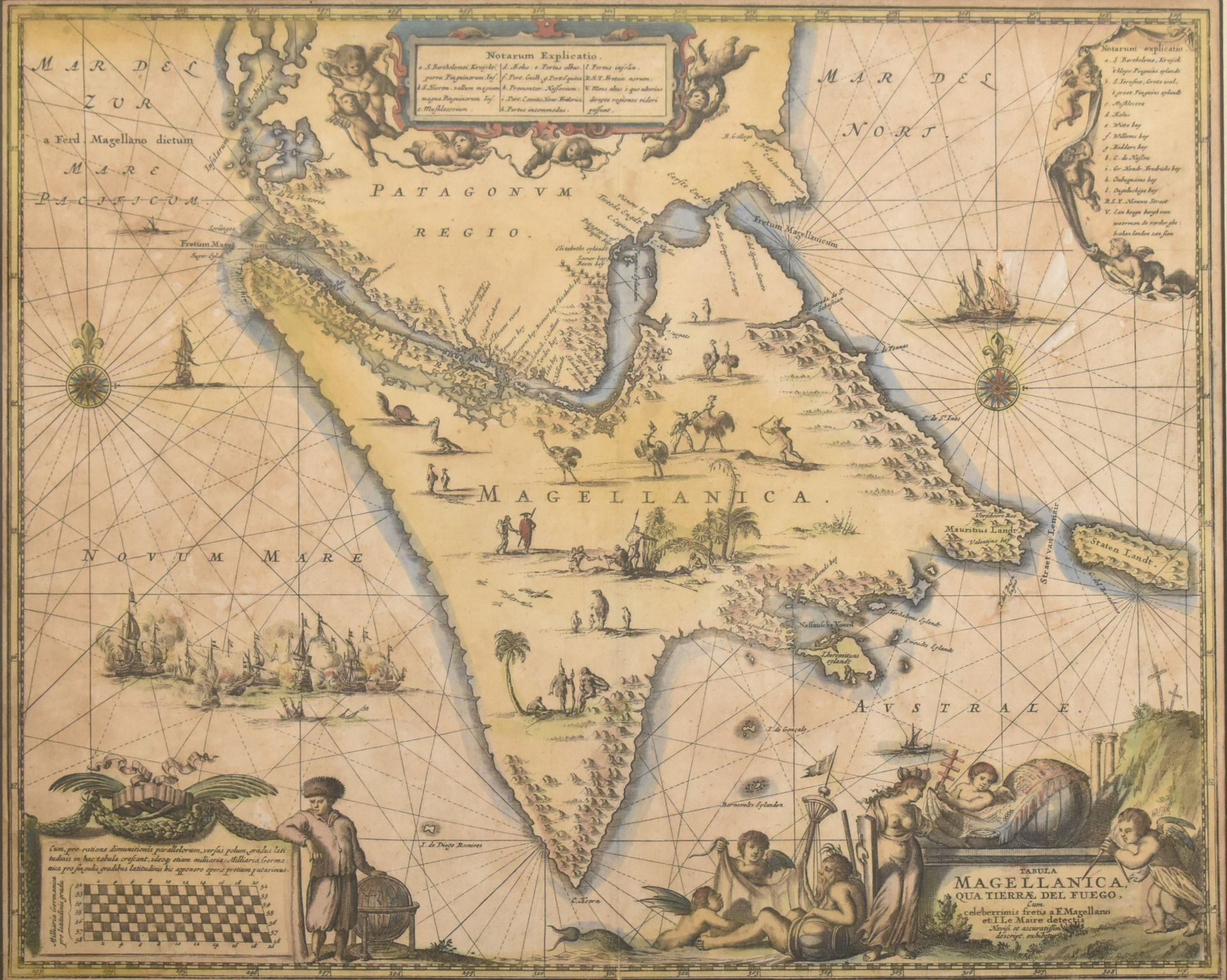 MAGELLANICA - 17th CENTURY ENGRAVED MAP OF MAGELLAN STRAIT