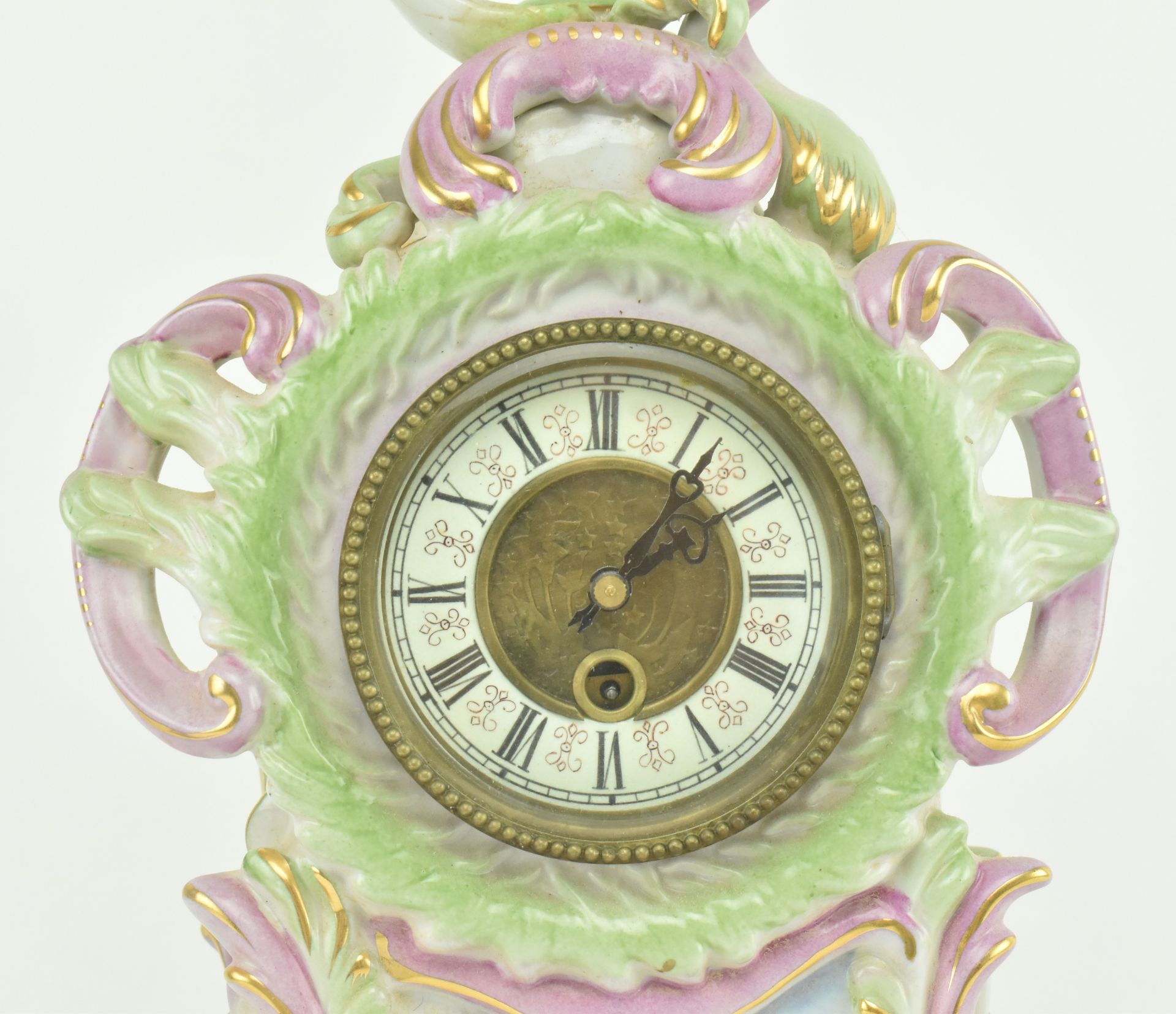 EARLY 20TH CENTURY MEISSEN STYLE PORCELAIN CLOCK - Image 3 of 8