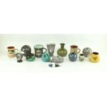 COLLECTION OF 16 PIECES OF STUDIO POTTERY BY FISHLEY HOLLAND