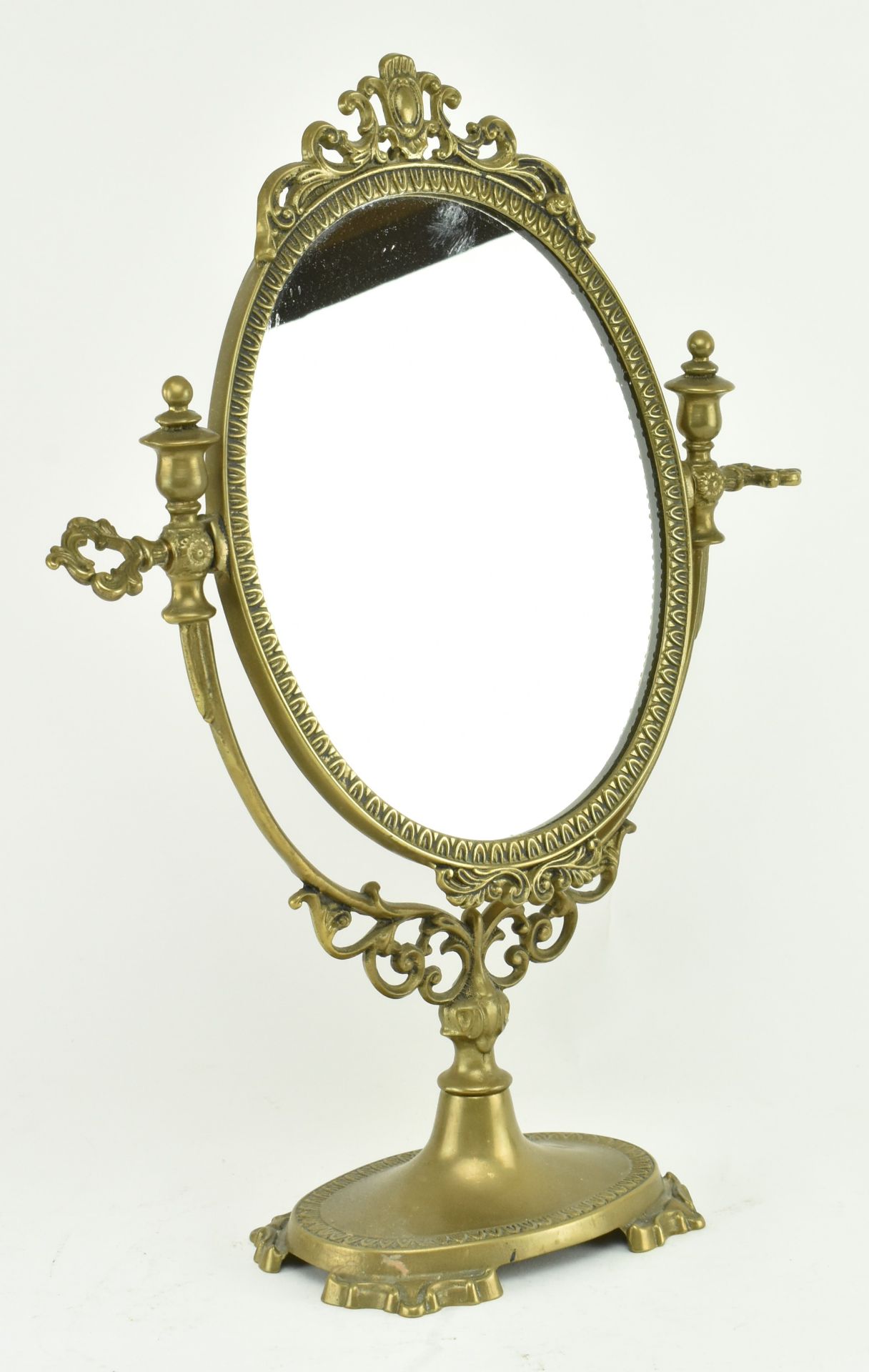 VINTAGE MID CENTURY ROCOCO STYLE BRASS SWING DESK MIRROR