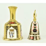 TWO ROYAL CROWN DERBY FINE BONE CHINA BELLS