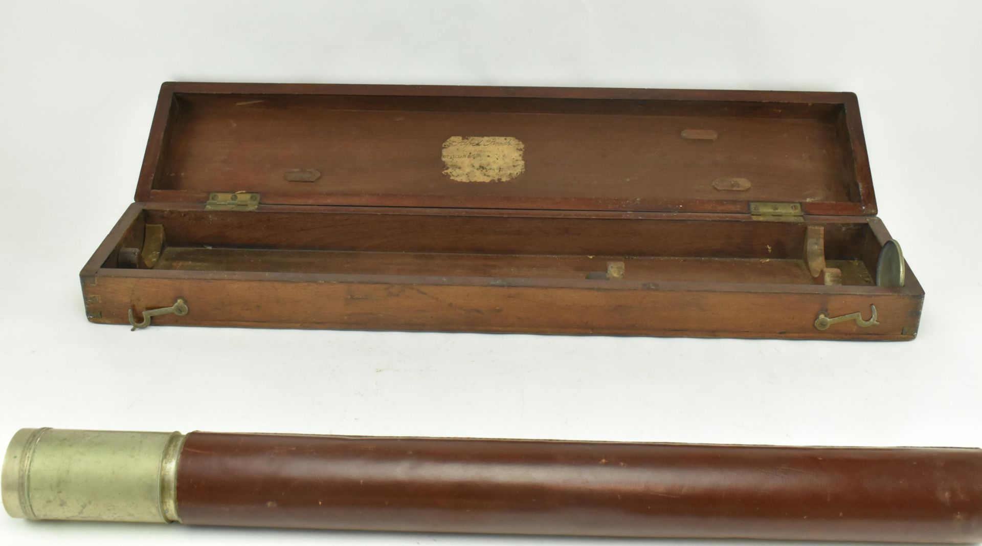 DOLLANDS FOR BROOKS. VICTORIAN MAHOGANY CASED TELESCOPE - Image 3 of 7