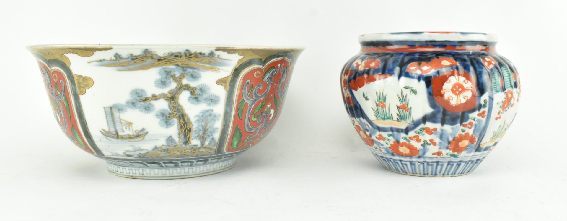 TWO 19TH CENTURY JAPANESE IMARI CERAMIC CENTERPIECE BOWLS - Image 2 of 6