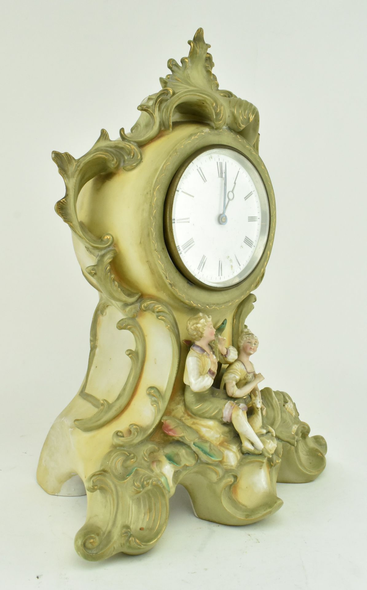 19TH CENTURY CONTINENTAL BISQUE PORCELAIN MANTLE CLOCK - Image 2 of 10