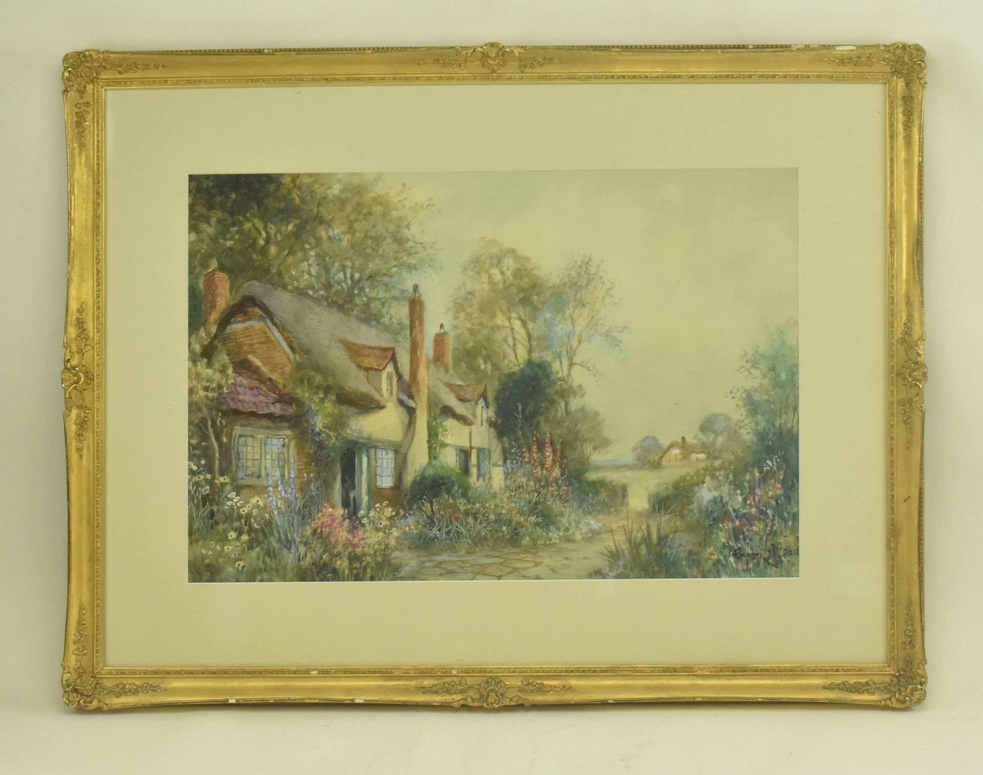 CYRIL WOOD - VICTORIAN COUNTRY WATERCOLOUR ON PAPER PAINTING - Bild 2 aus 6