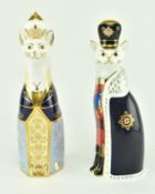 ROYAL CROWN DERBY - ROYAL CAT WILLIAM & CATHERINE PAPERWEIGHTS