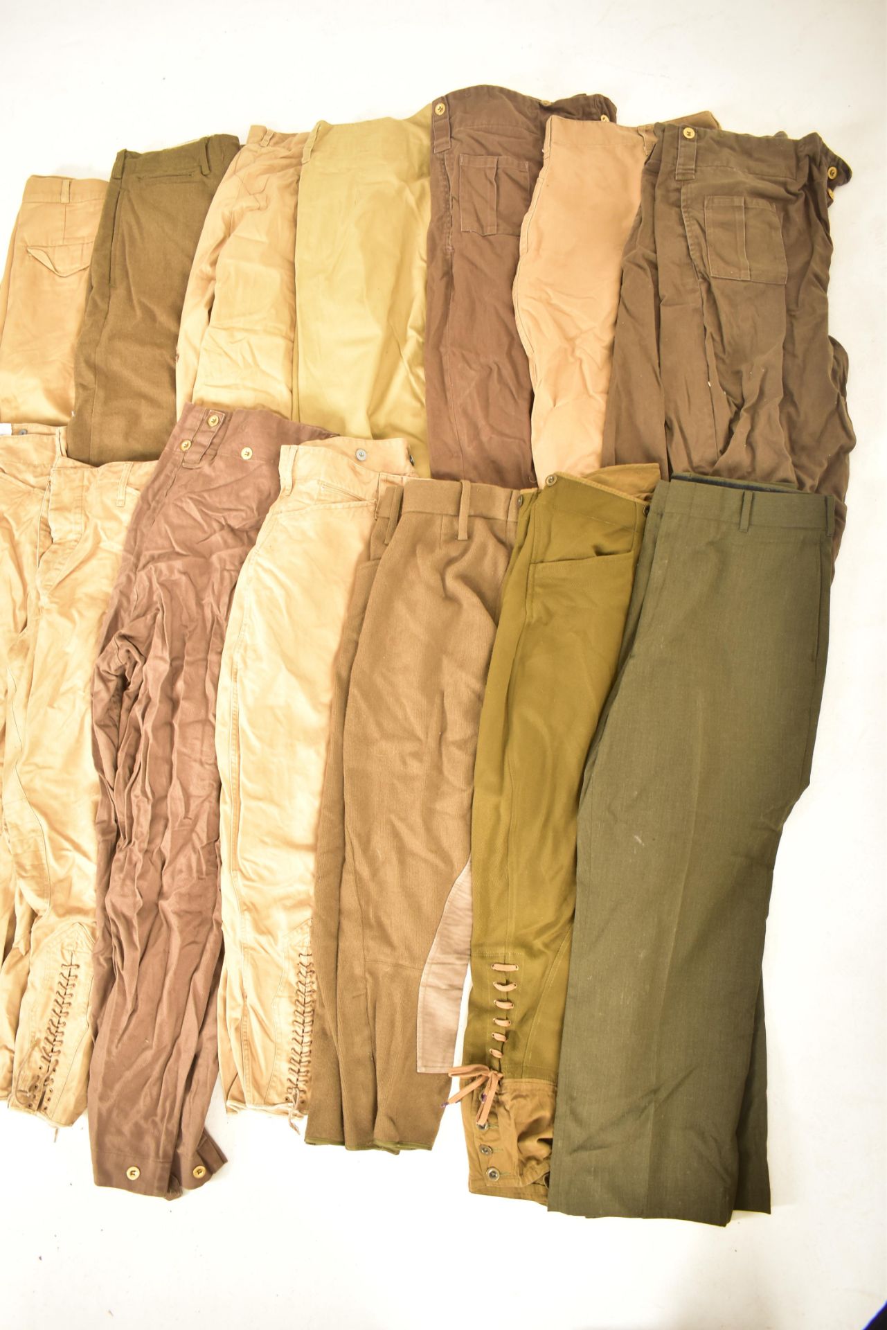 COLLECTION OF RE-ENACTMENT BRITISH MILITARY DESERT TROUSERS - Image 2 of 5