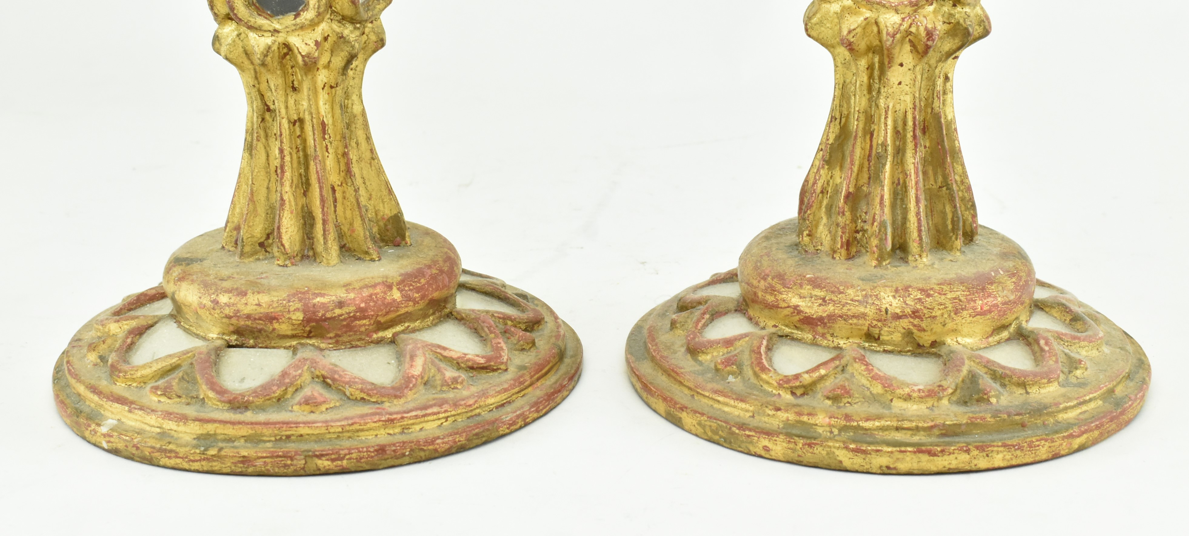 TWO INDIAN STYLE MIRRORED AND GILT WOOD CANDLESTICK HOLDERS - Image 5 of 7