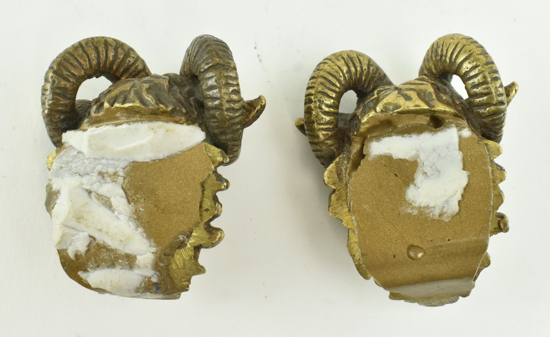 COLLECTION OF THREE BRONZE MODELLED HEADS OF RAMS - Image 5 of 5