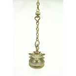 19TH CENTURY SOUTH EAST ASIAN HANGING BRASS OIL LAMP