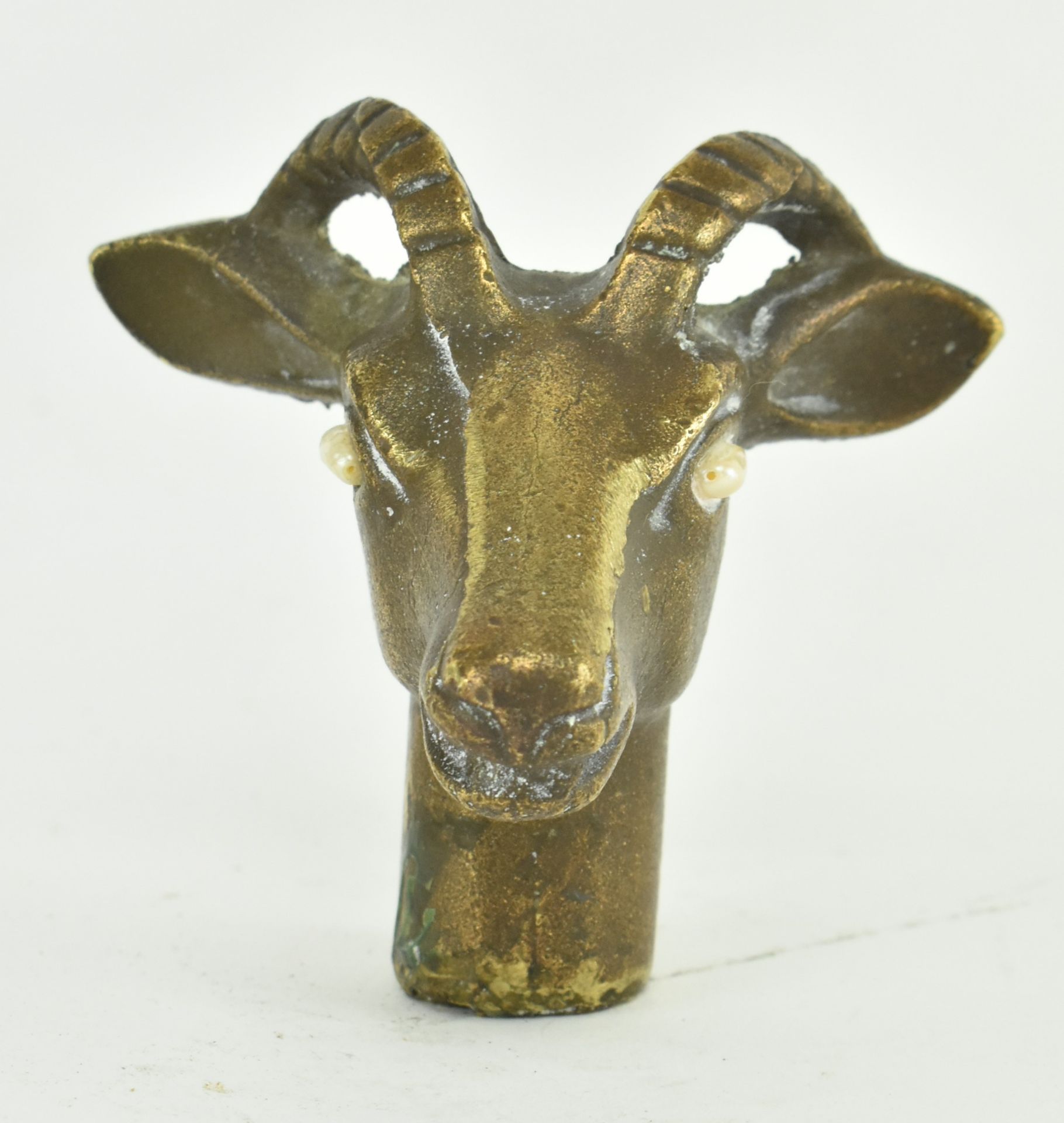 COLLECTION OF THREE BRONZE MODELLED HEADS OF RAMS - Image 2 of 5