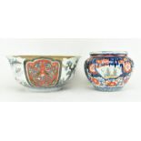 TWO 19TH CENTURY JAPANESE IMARI CERAMIC CENTERPIECE BOWLS