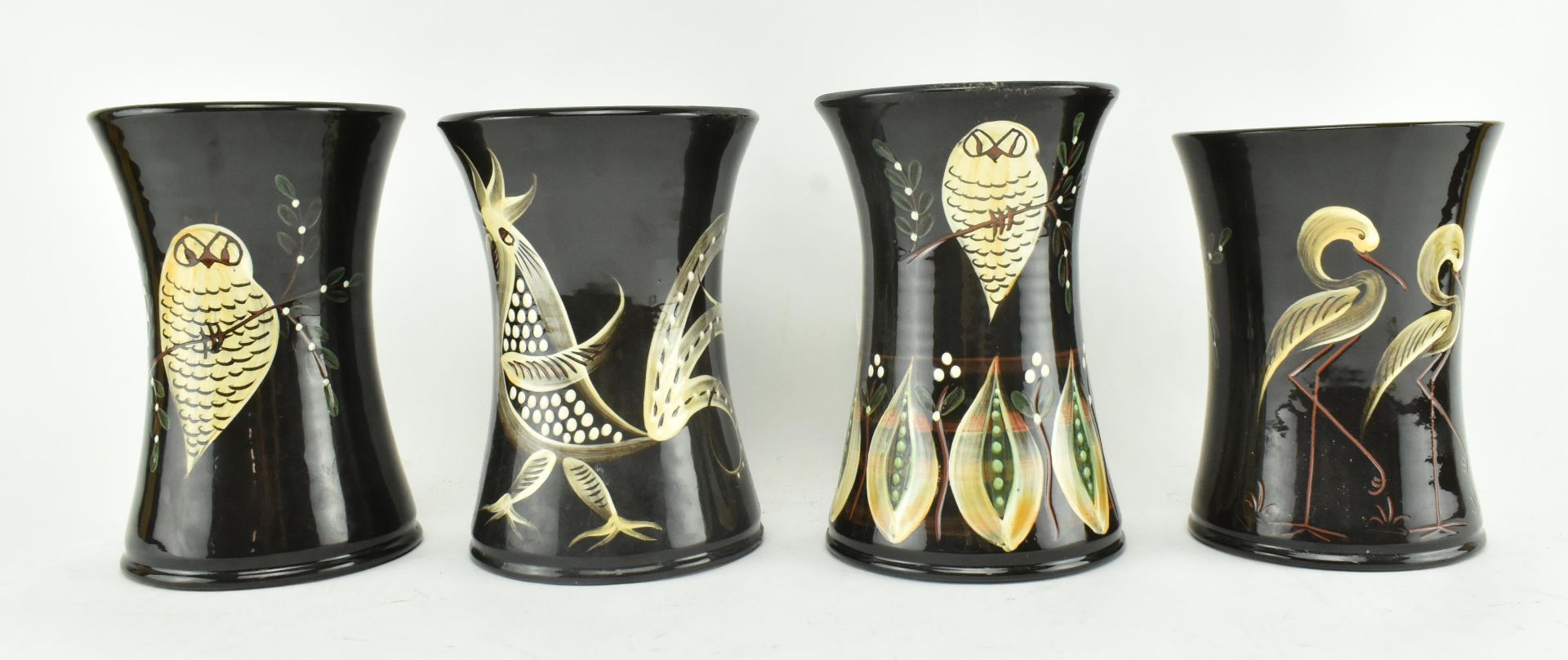 COLLECTION OF FOUR YEO POTTERY CLEVEDON HANDPAINTED VASES - Bild 2 aus 10