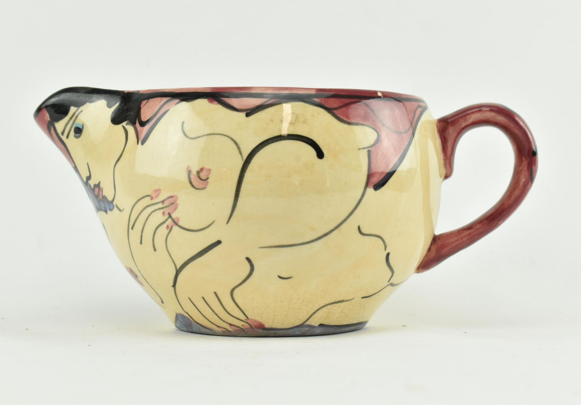 KAREN ATHERLEY - STUDIO POTTERY CREAM POT FEATURING NUDE