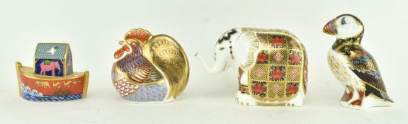 ROYAL CROWN DERBY FOUR FINE BONE CHINA PAPERWEIGHTS
