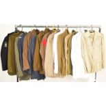 COLLECTION OF RE-ENACTMENT BRITISH MILITARY TAN & GREEN JACKETS