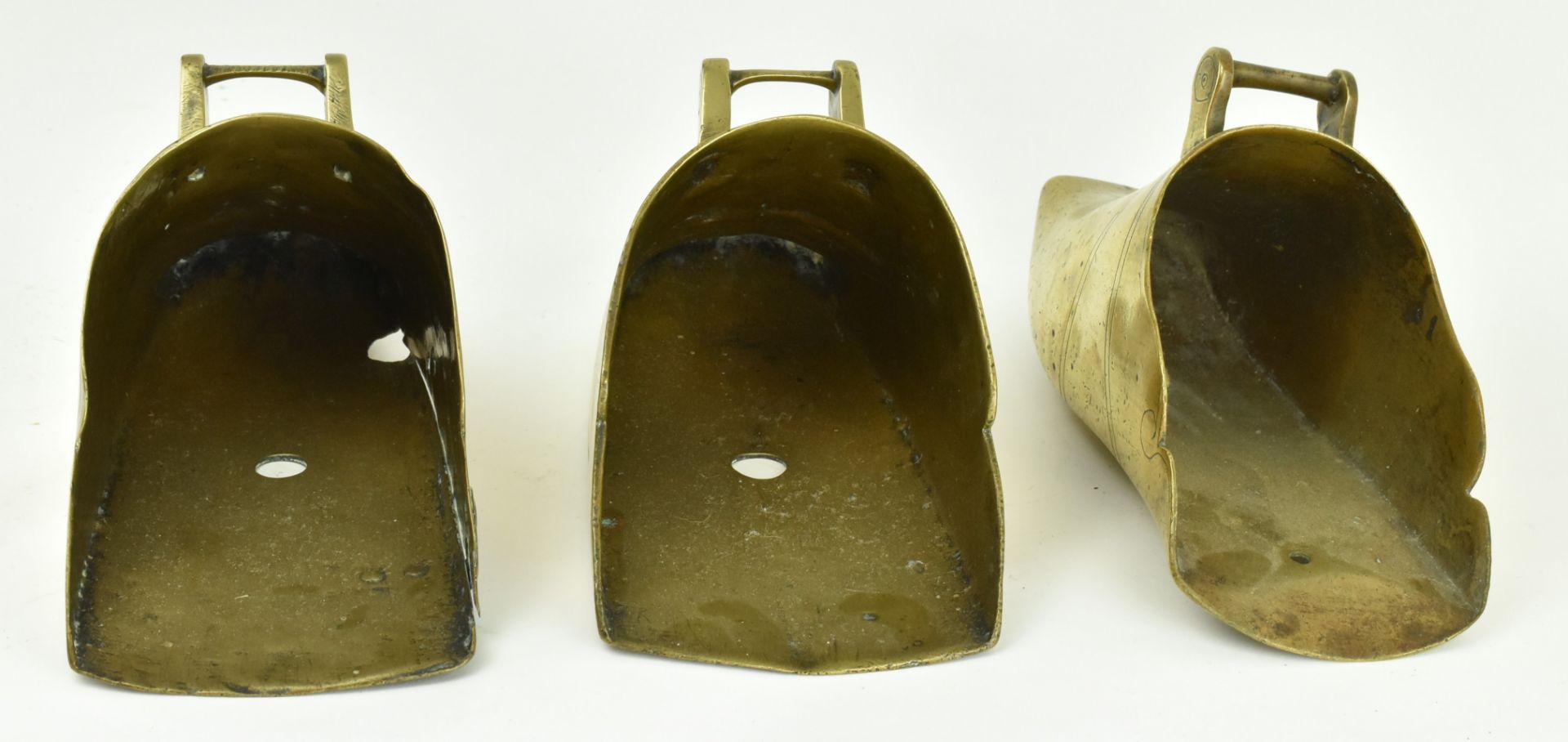 THREE 19TH CENTURY SOUTH AMERICAN BRASS STIRRUPS - Image 4 of 5