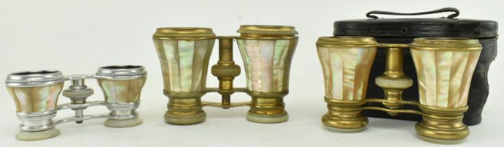 THREE PAIRS OF 19TH CENTURY MOTHER OF PEARL OPERA GLASSES