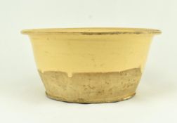 RUSTIC FRENCH 19TH CENTURY STONEWARE DAIRY BOWL