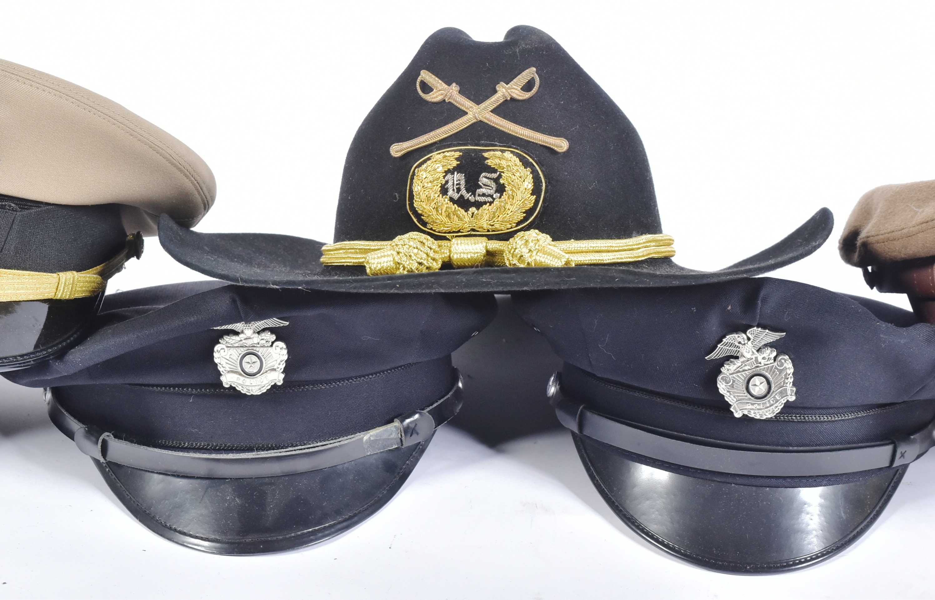 COLLECTION OF REENACTMENT US UNITED STATES MILITARY VISORS - Image 3 of 4