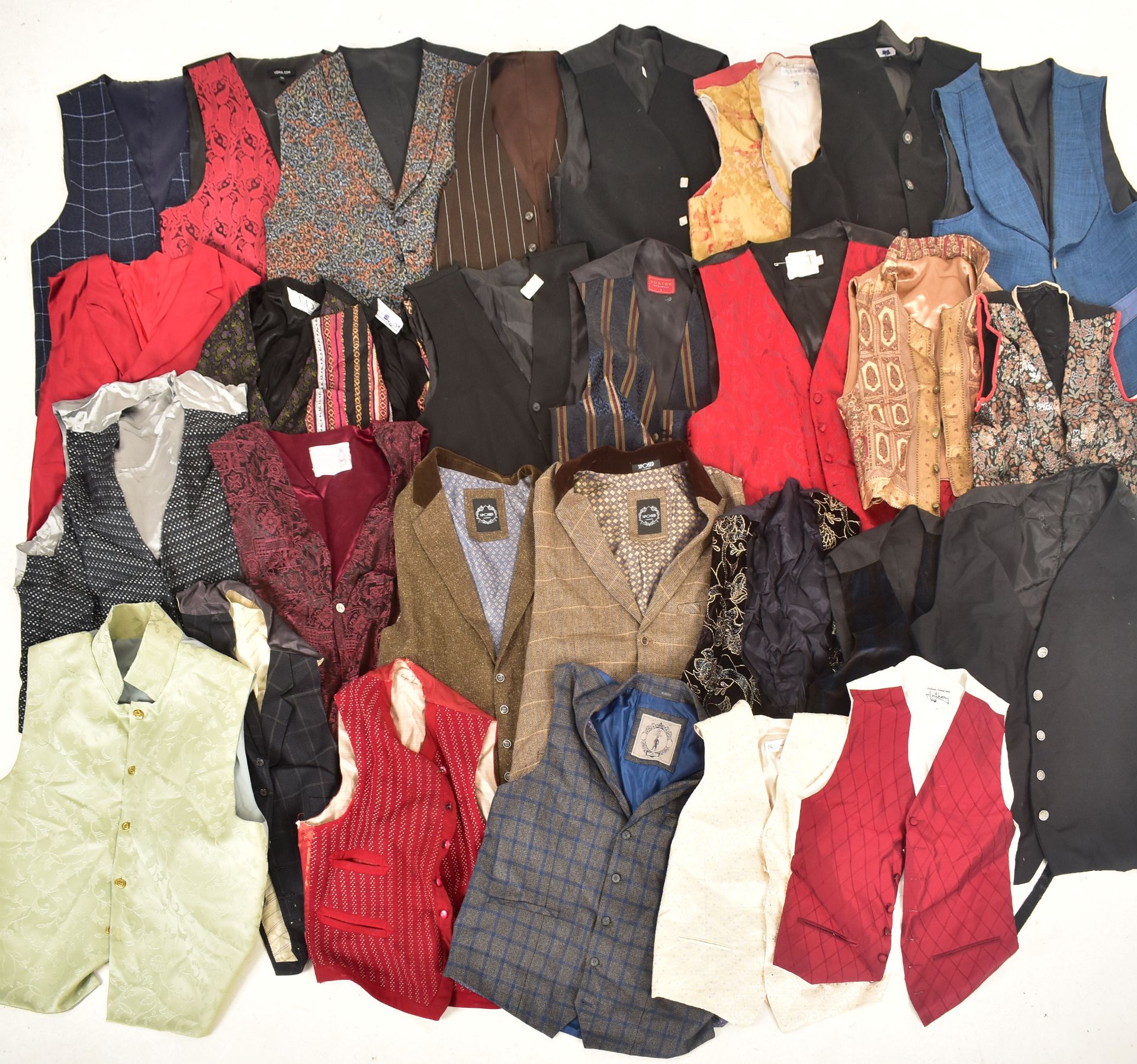 LARGE COLLECTION OF VINTAGE THEATRE & FANCY DRESS WAISTCOATS