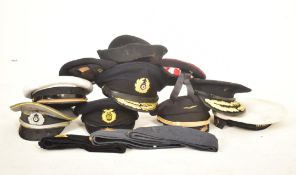 COLLECTION OF RE-ENACTMENT RAF / NAVY ARMY OFFICERS PEAK HATS