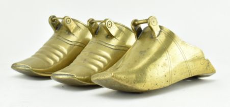 THREE 19TH CENTURY SOUTH AMERICAN BRASS STIRRUPS