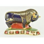 ROYAL CROWN DERBY - OLD IMARI BULL LARGE PAPERWEIGHT