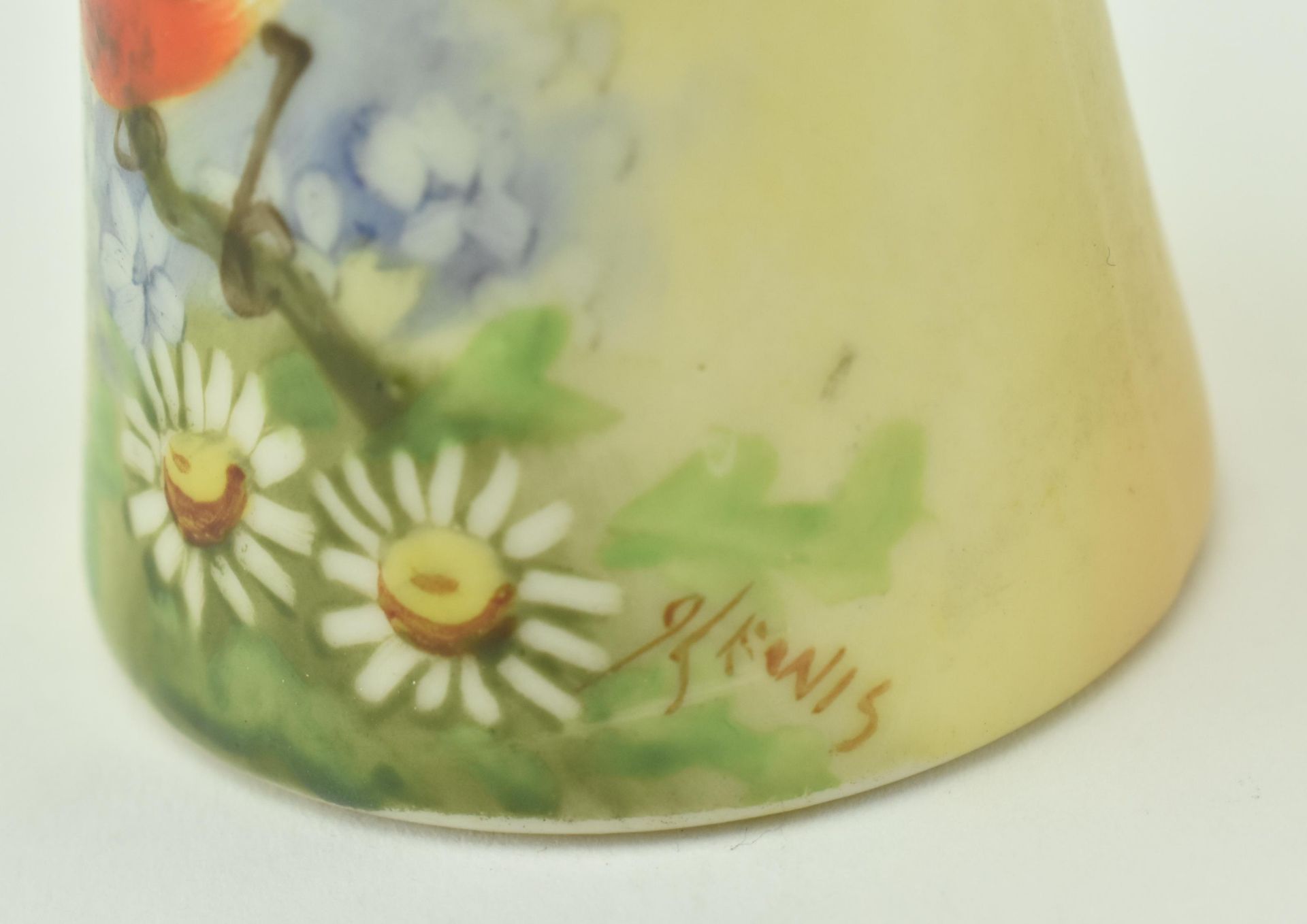 G. LEWIS FOR WORCESTER - PAIR HAND PAINTED PORCELAIN BEAKERS - Image 4 of 6