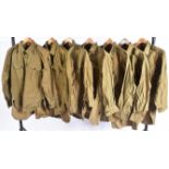 LARGE COLLECTION OF MILITARY STYLE KHAKI SHIRTS