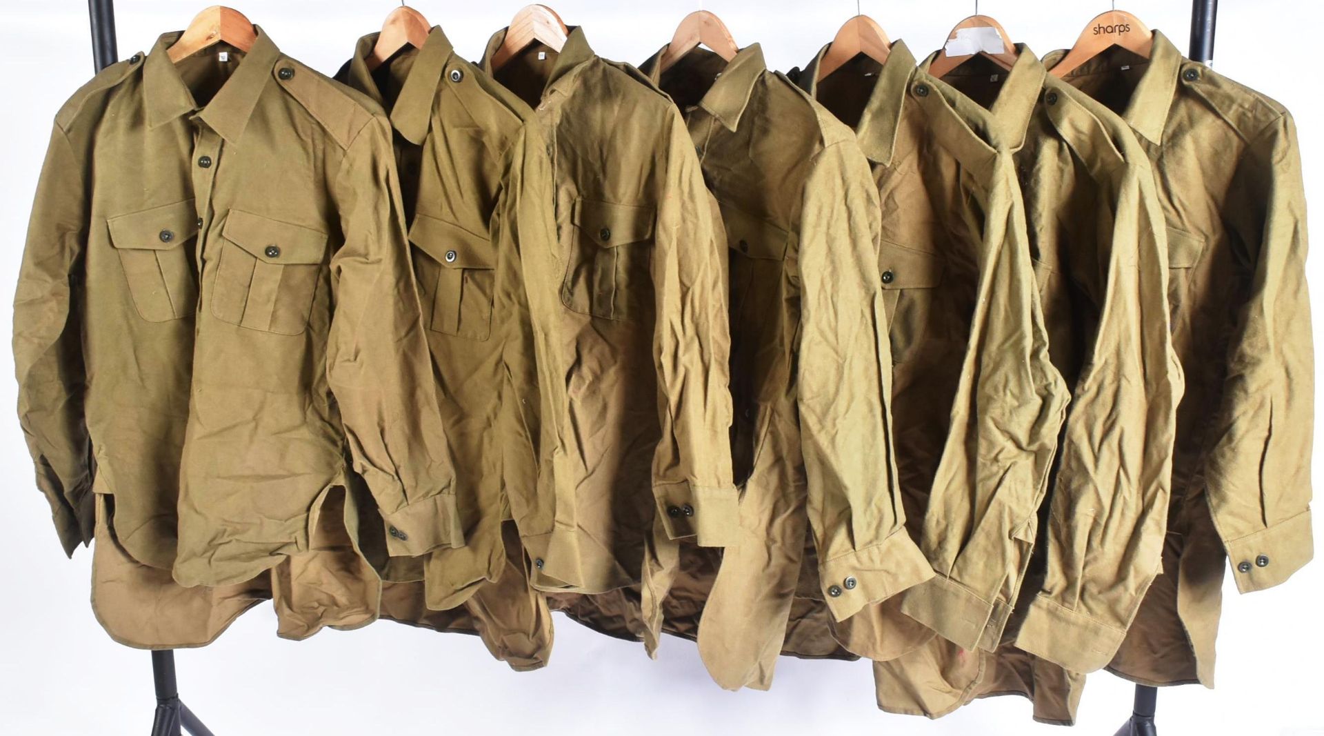 LARGE COLLECTION OF MILITARY STYLE KHAKI SHIRTS