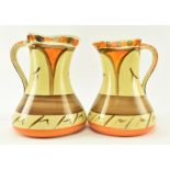 MYOTT, SON & CO - PAIR OF ART DECO PINCH NECK JUGS