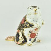 ROYAL CROWN DERBY - OLD IMARI BEAVER WITH GOLD STOPPER