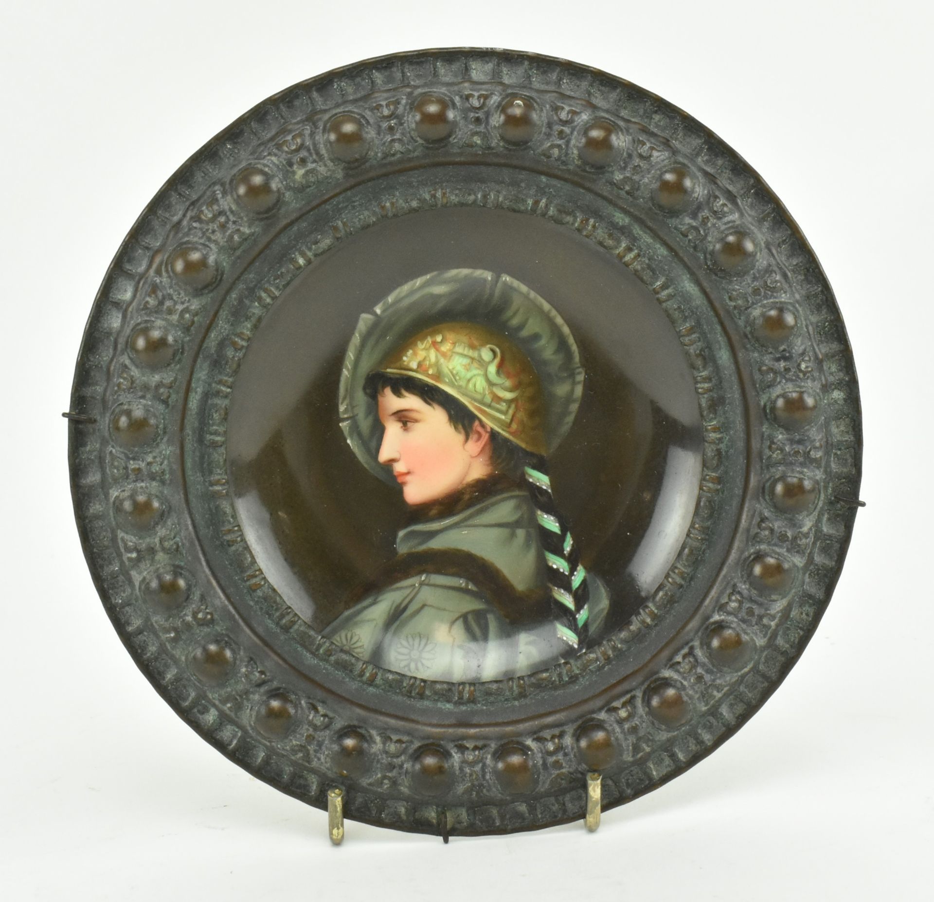 19TH CENTURY FINE PORCELAIN RENAISSANCE PLATE IN BRONZE FRAME